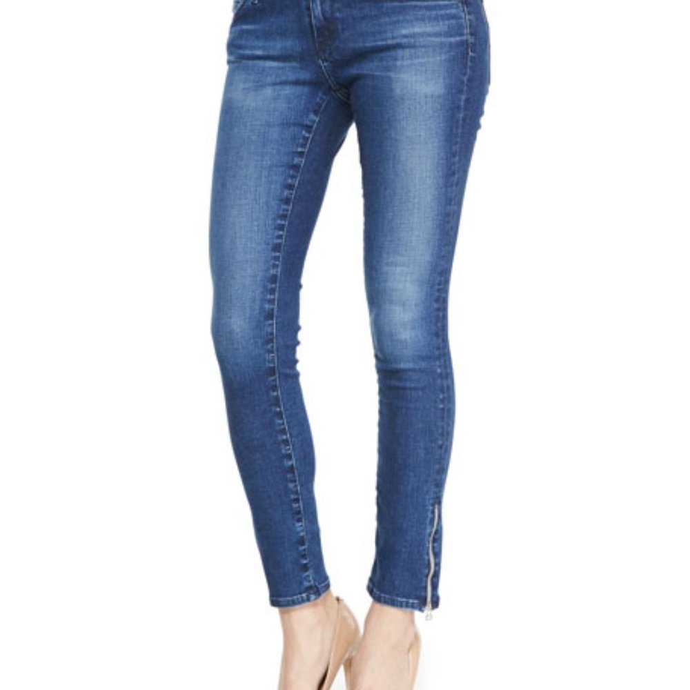 AG ADRIANO GOLDSCHMIED Zip-up Legging Ankle Skinny Jeans.